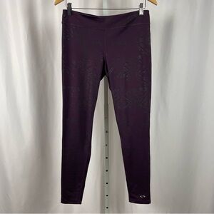 C9 Champion Large Deep Purple Plum Leggings Print Jewel Tone Abstract Yoga Gym